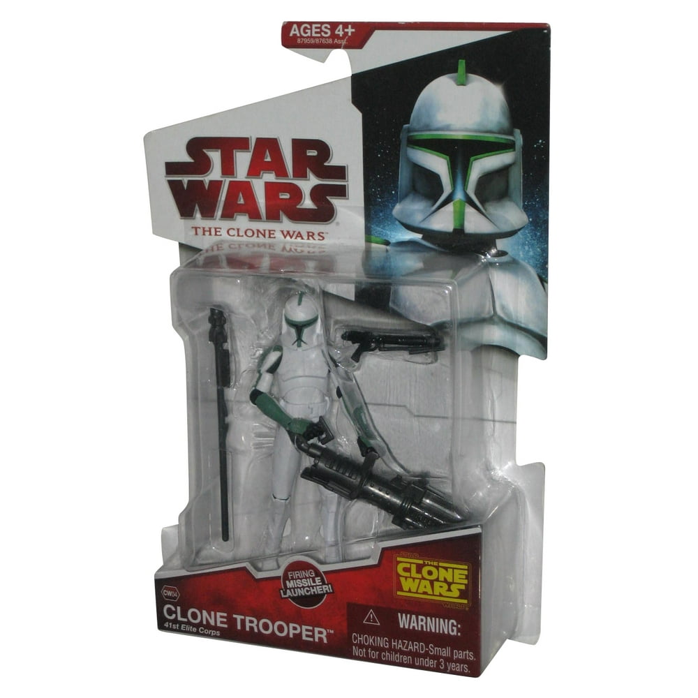 Star Wars Clone Wars Animated (2009) Green Clone Trooper 41st Elite Corp Figure CW04 - Walmart