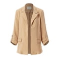 thumbnail image 3 of MixMatchy Women's Roll Up Sleeve Buttonless Stretchy Open Blazer, 3 of 7