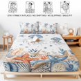 thumbnail image 5 of King Size Fitted Sheet Set - Jellyfish Coastal 3 Piece Bedding Sets 16" Deep Pocket Fitted Sheet with 2 Pillowcases, Summer Beach Coral Starfish Ocean Brushed Microfiber Hotel Luxury Bed Sheets, 5 of 9