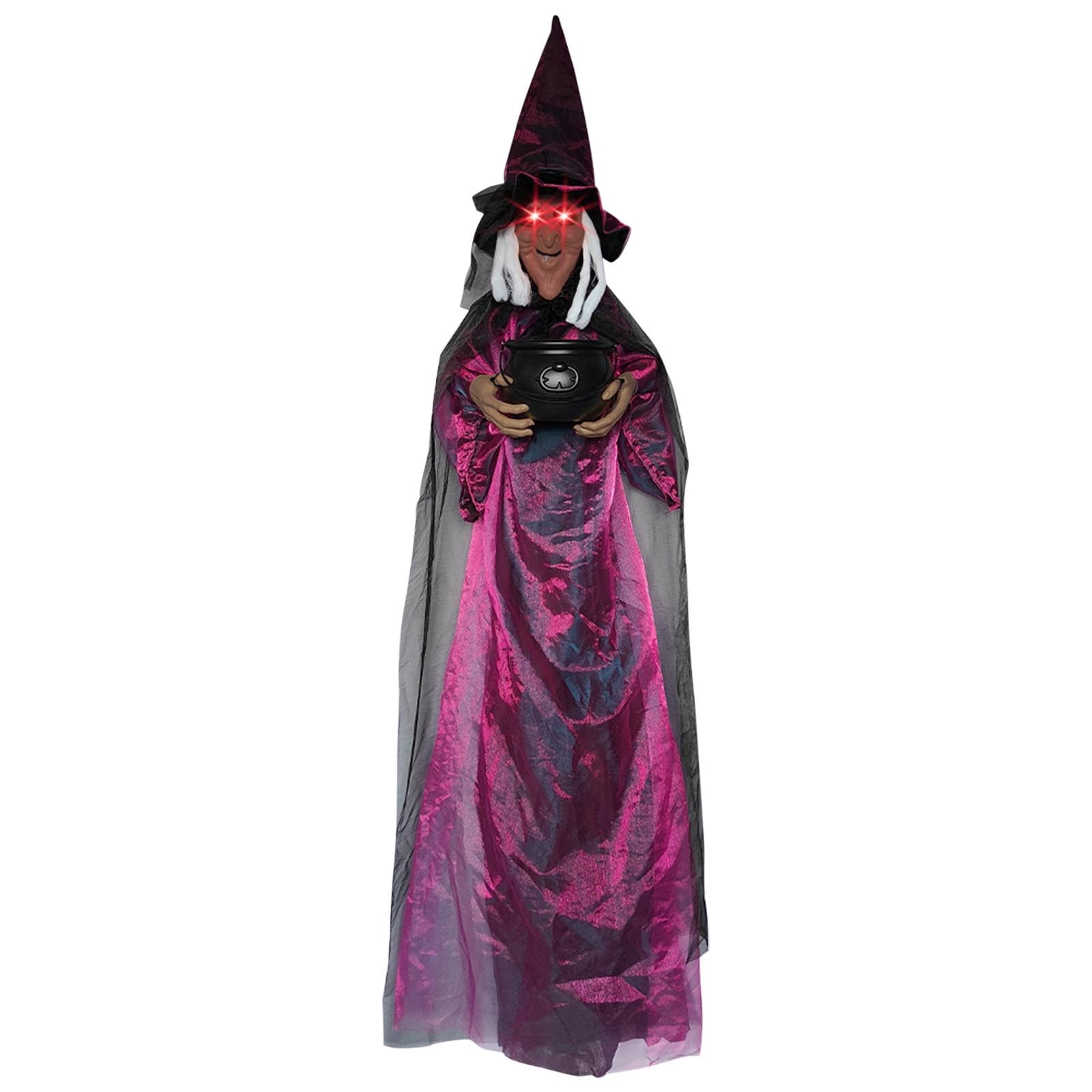 Halloween Animatronics Witch Clearance, Voice Activated Purple Escape Haunt Halloween House Decor & Fright Fest Prop, Life Size Animated Halloween Decoration Outdoor