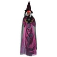 thumbnail image 3 of XIA0LE 70.8in Life Size Hanging Talking Witch, Animated Halloween Witch With Sound Activation And Red Eyes For Outdoor & Indoor Decor ,Spooky And Scary Witch For Halloween Decorations (Purple), 3 of 9