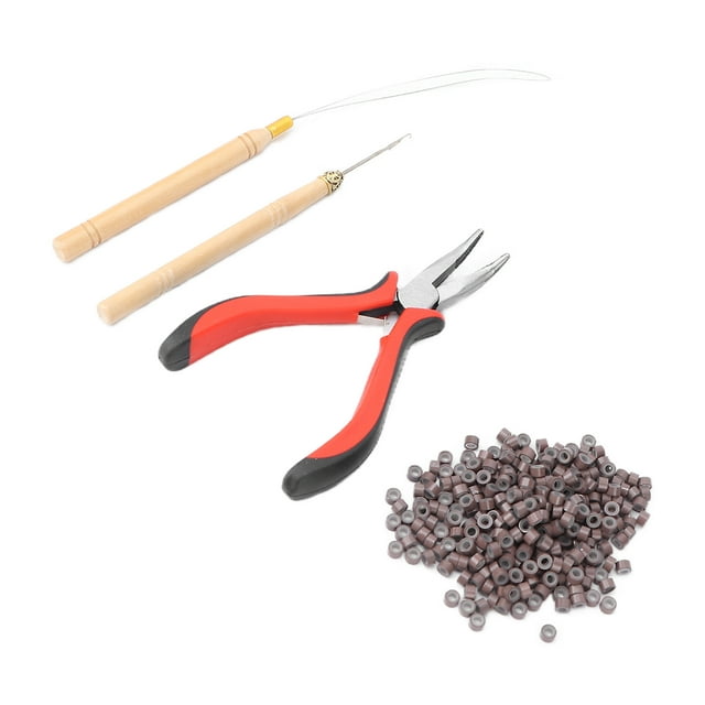 Kit, Aluminum Accessories Professional Composite Wood Easy To Hold Silicone Ring For Extending Hair 3#