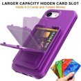 thumbnail image 4 of Allytechgroup iPhone 16e Case with Card Slots & Makeup Mirror, Rugged Shockproof Kickstand Bumper  Protective Hard PC Cover Phone Case for Apple iPhone 16e, Darkpurple, 4 of 7