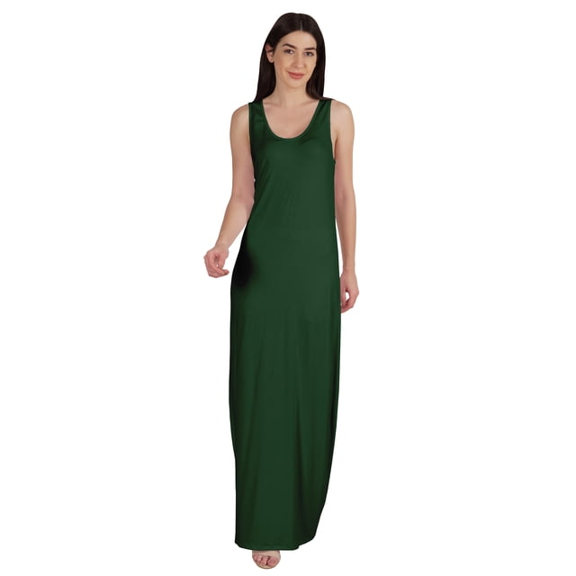 Inkmeso Basics Robe Longue Débardeur Sans Manches pour Femmes Décontractée d'Été de Tous les Jours en Jersey