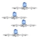 thumbnail image 4 of 4 tiradores de cristal con placa de estilo europeo, tiradores simples y modernos para cajones y aparadores, color azul, 4 of 14