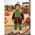 thumbnail image 4 of RUINIXCW Kids Christmas Elf Costume Toddler Baby Boy Girl Fairy Tale Halloween Costume Fall Winter Snowsuit Fleece Jumpsuit Long Sleeve Hooded Romper, 4 of 10