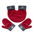 thumbnail image 1 of Mitaines de Couple Double Couche Épaissie en Polaire, Mitaines de Main Connectables Rouges pour Temps Froid, Cyclisme, Ski, 1 of 6