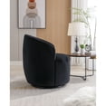 thumbnail image 6 of Smilegend Velvet Fabric Swivel Accent Armchair Barrel Chair With Black Powder Coating Metal Ring,Black, 6 of 8