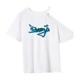 thumbnail image 4 of Camiseta de mujer verano moda ropa deportiva cuello redondo camisa para vacaciones trabajo caminar M, 4 of 7