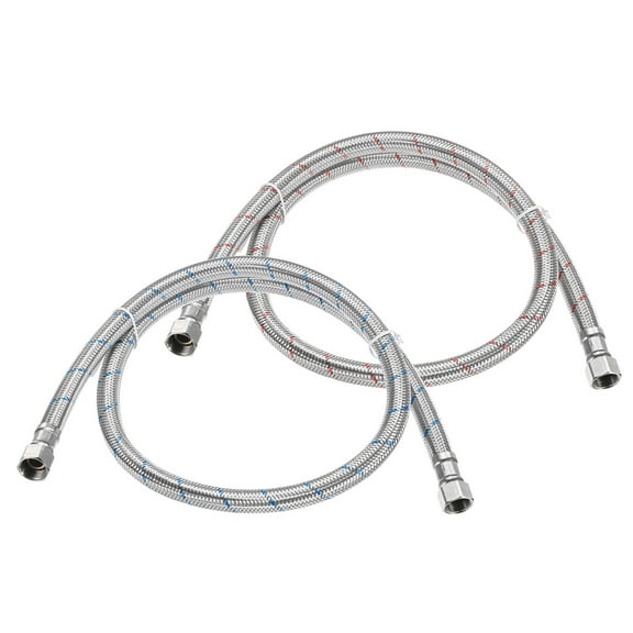 Uxcell 2-Pack 35 Inch Faucet Hose Connector, 9/16" x 9/16" Female Thread Connector for Bathroom