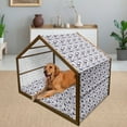 thumbnail image 2 of Butterfly Pet House, Silhouettes and with Swirled Curly Wings on Pastel Color Blots, Outdoor & Indoor Portable Dog Kennel with Pillow and Cover, 5 Sizes, Multicolor, by Ambesonne, 2 of 4