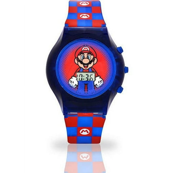 Nintendo Super Mario Brothers Unisex Child LED Watch with Plastic Strap Flash Dial (GMA3063WM)