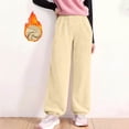 thumbnail image 2 of Frostluinai Kids Winter Sherpa Fleece Sweatpants Warm Elastic Waist Joggers Pants Thick Thermal Trousers 5-15 Years for Girl Boy, 2 of 10