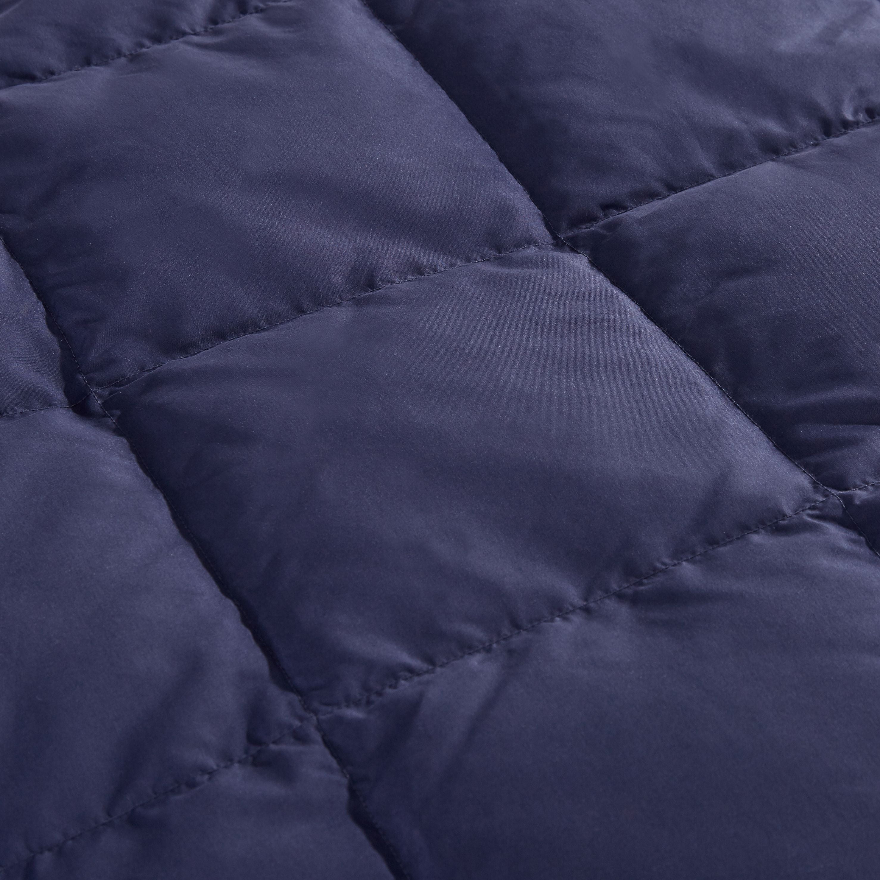 Puredown Packable Down Throw Blanket, Down-proof Fabric, 50x70'', Navy