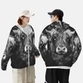thumbnail image 4 of Gaeub Geometric Bull Design Men's and Women's UPF 50+ Long-Sleeved Sun Protection Clothing, Fishing Shirt Long Sleeve Zip-XX-Large, 4 of 7