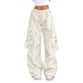 thumbnail image 1 of Womens Cargo Pants Elastic Wide Leg Baggy Pants Workout Sweatpants High Waisted Stretchy Casual Hiking Joggers 3XL, 1 of 3