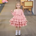 thumbnail image 2 of XEGLSBU Dresses for Girls Size 8 Plaid Autumn Girls Party Dress Tiered Layered Gown for Celebration with Elegant Flowy Pink Size 8-9 Years, 2 of 9