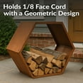 thumbnail image 4 of Sunnydaze Outdoor Honeycomb Cold-Rolled Steel 3-Piece Firewood Log Rack Set, 4 of 11