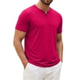 thumbnail image 2 of Mens Henley Lightweight Shirts Short Sleeve Casual Cotton Button T-Shirts Summer Basic Tee, 2XL, 2 of 9