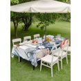 thumbnail image 3 of Outdoor Tablecloth with Umbrella Hole and Zipper, Blue Pumpkin Coastal Fall Rectangle Table Cloth 52x70 Inch Waterproof Tablecloth, Thanksgiving Starfish Summer Beach Picnic Table Cover for Patio, 3 of 7