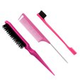 thumbnail image 5 of 3Pieces Hair Styling Comb Set Teasing Hair Brush Tail Comb Edge Brush for Edge Back Brushing Combing Slicking Hair, 5 of 6