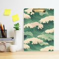 thumbnail image 2 of FORMRS Acrylic Clipboard with Low Profile Clip Standard A4 Letter Size, 12.5" x 9", Green Wave Pattern, 2 of 8