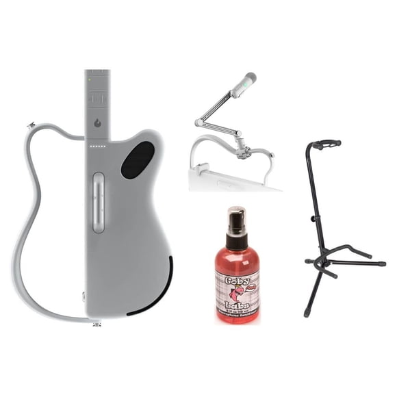 Guitarra sampler LAVA GENIE 9270002 sin ataduras, paquete blanco con juego de micrófonos inalámbrico