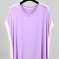 thumbnail image 5 of Sakmal Modal Womens Nightgowns Plus Size Colorblock Short Sleeve Lounge Knee Length Nightdress Loose Fit Soft Crew Neck Comfy Women Night Dress L-3XL, 5 of 5