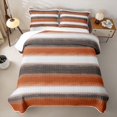 thumbnail image 2 of Homewish Orange Geometric Stripes Quilt Full,Contemporary Artwork Full Bedspread Sets,3-Piece, 2 of 7