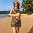 thumbnail image 3 of Fotbe Cute Cow Sunflower Crown A Vestido de Verano sin Mangas para Mujer – Vestido Midi Línea A, Estilo Camiseta Floral, Vestido Playero Casual y Fluido, 3 of 7