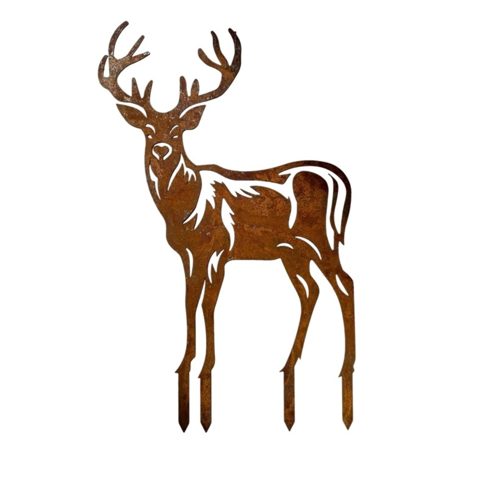 16" Christmas Deer Stakes Garden Decor for Outside Metal Decorative Garden Stakes Christmas Decorations Outdoor Realistic Deer Statues Decorations for Yard Art Patio Backyard Lawn