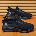 thumbnail image 3 of Men's Lace‑Up Knit Mesh Athletic Running Sneakers, Speckled Pattern Upper Footwear with Curved Thick Midsole for Daily Jogging and Casual Sports Activities, 3 of 7