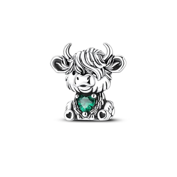 Highland Cow Fashion Silver-Plated Charm Beads for Jewelry Making