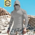 thumbnail image 2 of FRSASU Men's Breathable and Simple Sun Protection Hoodie Shirt Long Sleeve Fishing Outdoor UV Protection Hiking Lightweight Shirts with Mask Gray, 2 of 3