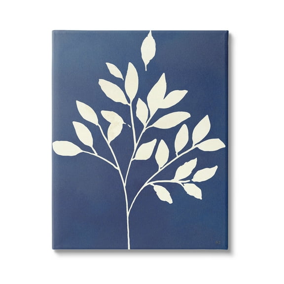 Stupell Industries Modern Leaf Sprig Botanical Abstract Stencil Shape Graphic Art Gallery Wrapped Canvas Print Wall Art, Design by Susan Jill