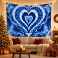 thumbnail image 3 of Tie Dye Heart on Textured Blue Background, Serene Boho for Bohemian Home Decor Lovers, Decorative Wall Art, Valentine's Day Gift, Tapestry Wall Hanging for Bedroom and Living Room, 3 of 7