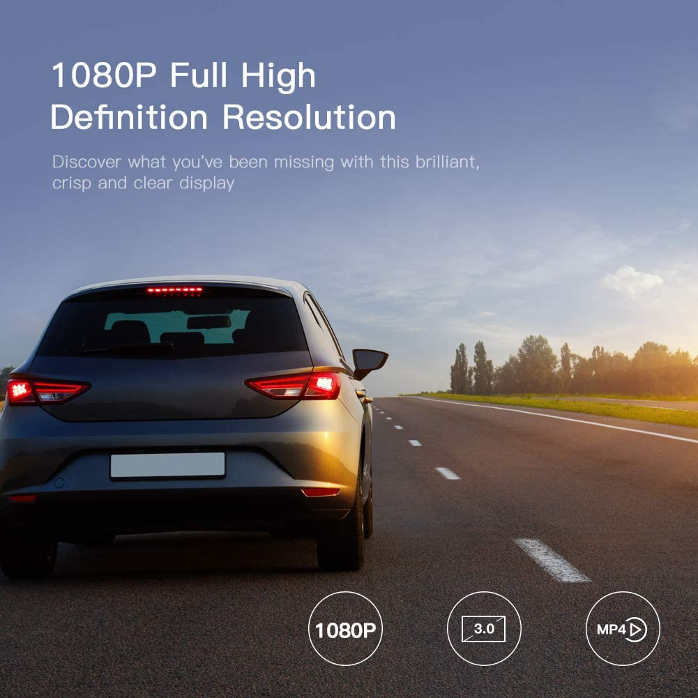 APEMAN C450 Dash Cam 1080P FHD 3" Car Camera 170° Wide Angle Screen, Parking Monitor, Black - image 5 of 11