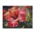 thumbnail image 3 of Designart "Vibrant Harmony in Red Tropical Hibiscus II" Floral Print on Natural Pine Wood, 3 of 5
