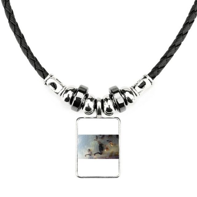 cisne negro collar a mano colgante de cuerda de cuero Unbranded M