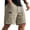 Khaki, variant on Men's Casual Fashion Shorts for Summer Elastic Waist Drawstring Lightweight Cotton Linen Beach Pants 7-Inch,Khaki M