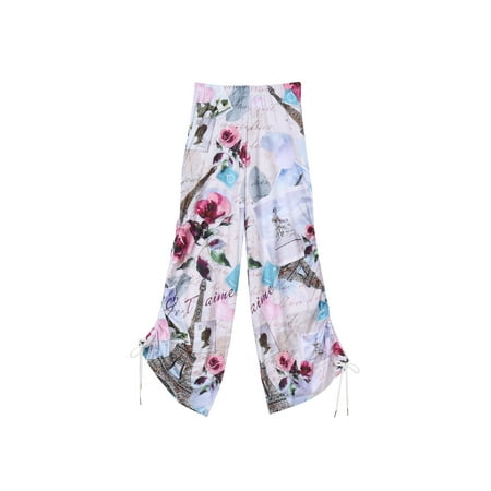 Floriana Women's Romantic Print Lounge Pants, Light Weight Pajama Pants Bottoms