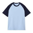 thumbnail image 1 of WEAIXIMIUNG Saint Patrick's Day Men's Patchwork Round Neck T Shirt Color Contrast Retro Heavy Shoulder T Shirt Pure Color Loose Short Sleeve, 1 of 3