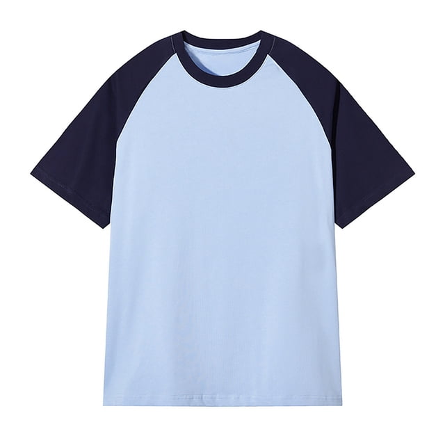 WEAIXIMIUNG Saint Patrick's Day Men's Patchwork Round Neck T Shirt Color Contrast Retro Heavy Shoulder T Shirt Pure Color Loose Short Sleeve