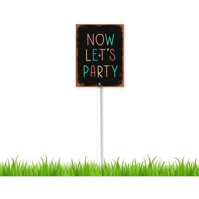 Letrero de fiesta de 8 x 12 pulgadas con estaca, letrero de jardín de verano, letrero de jardín para fiesta de graduación - Juego de 1