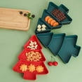 thumbnail image 6 of Lume Wear Plastic Christmas Tree Serving Tray A Sectional Snack Platter For Assorted Nuts Candies And Appetizers. A Convenient Party Snack Organizer And Holiday Table Decor For Lazy Snacks, 6 of 9