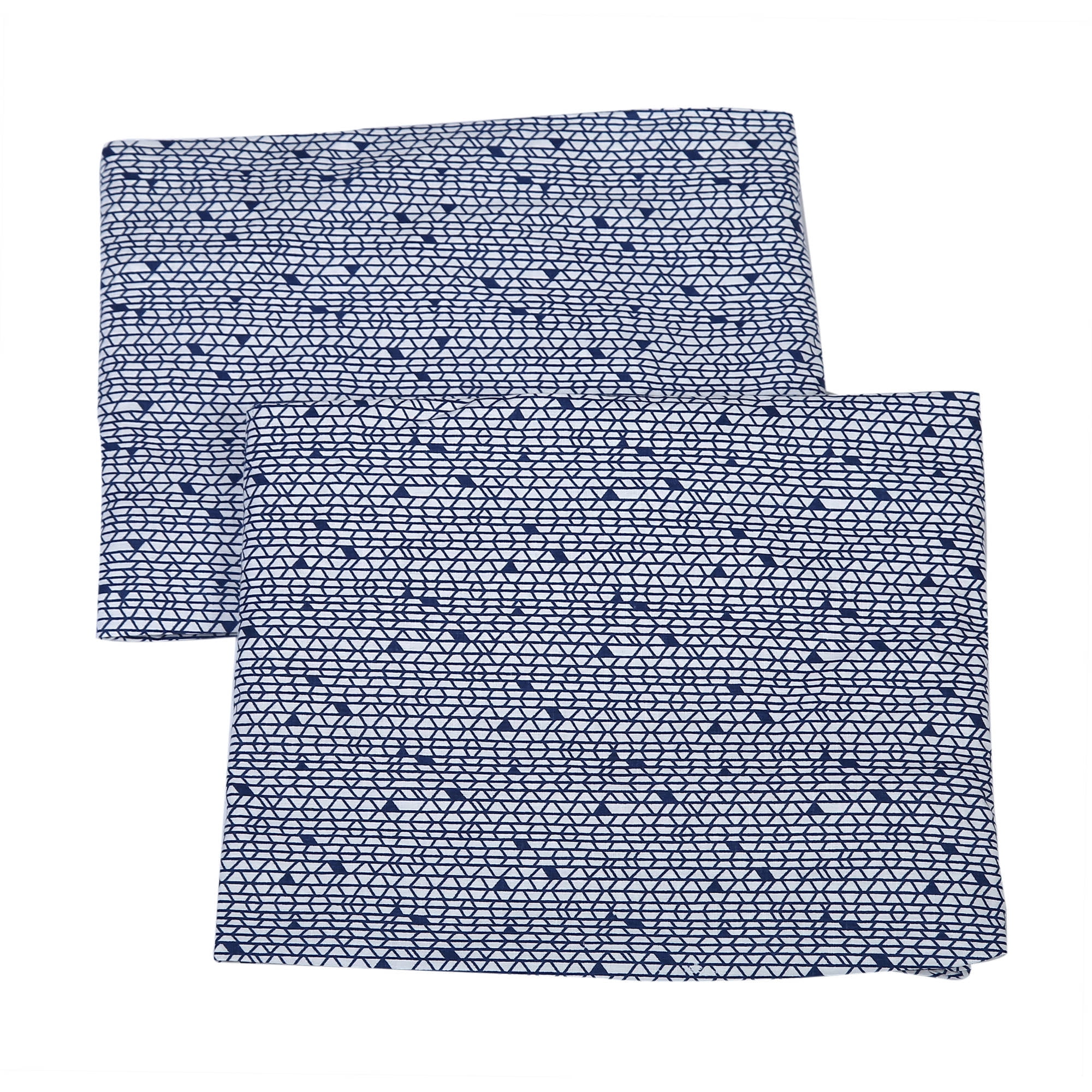 Bacati - Tribal Grid Navy Crib/Toddler Bed Fitted Sheets100% Cotton Percale, 2-Pack