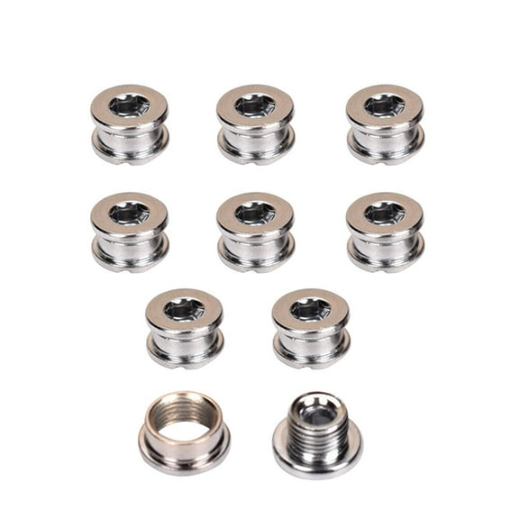 Lihe 10 Sets Crank Bolts Bike Chainwheel Screws Chainring Crankset Bolts and Nuts for Accessory