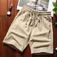 thumbnail image 2 of Pantalones cortos para hombre, holgados, para correr, holgados, para la playa, de algodón, informales, talla XL, novedad de 2024, finos, para verano, 2 of 4