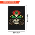 thumbnail image 3 of TEQUAN Vintage Rasta Dreadlocks Skull Garden Flags, 18 x 12 inch Double Sided Linen Outdoor Flag for Holiday Farmhouse Yard Home Decor, 3 of 7