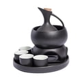 thumbnail image 3 of Ceramic sake set con cerámica más cálida, , bebida con bandeja, botella de sake bebida tradicional de sake para la fiesta de té en casa, 3 of 8